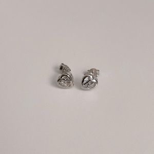 .925 letter R  heart earrings